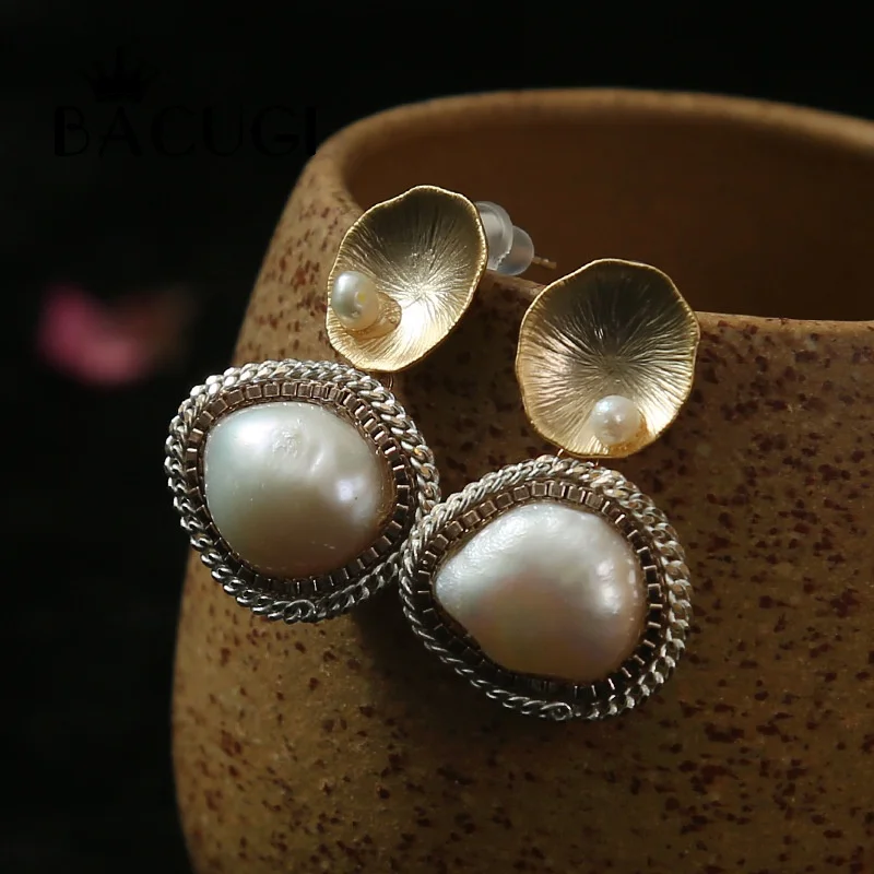 2019 New Gold Color Earrings Pearl Jewelry Natural Freshwater Pearl Stud Classical Earrings Wedding Party Women
2019 New Gold Color Earrings Pearl Jewelry Natural Freshwater Pearl Stud Classical Earrings Wedding Party Women