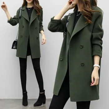 2018 New Womens Wool Blend Coat Turn Down Collar Slim Belt Double Breasted Coats Autumn Winter Elegant Female Overcoat
2018 New Womens Wool Blend Coat Turn Down Collar Slim Belt Double Breasted Coats Autumn Winter Elegant Female Overcoat