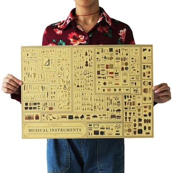 Musical Instrument Collection Nostalgic Poster Vintage Kraft Paper Dorm Room Bars Cafe Retro Decorative Wall Sticker 51.5x36cm
Musical Instrument Collection Nostalgic Poster Vintage Kraft Paper Dorm Room Bars Cafe Retro Decorative Wall Sticker 51.5x36cm