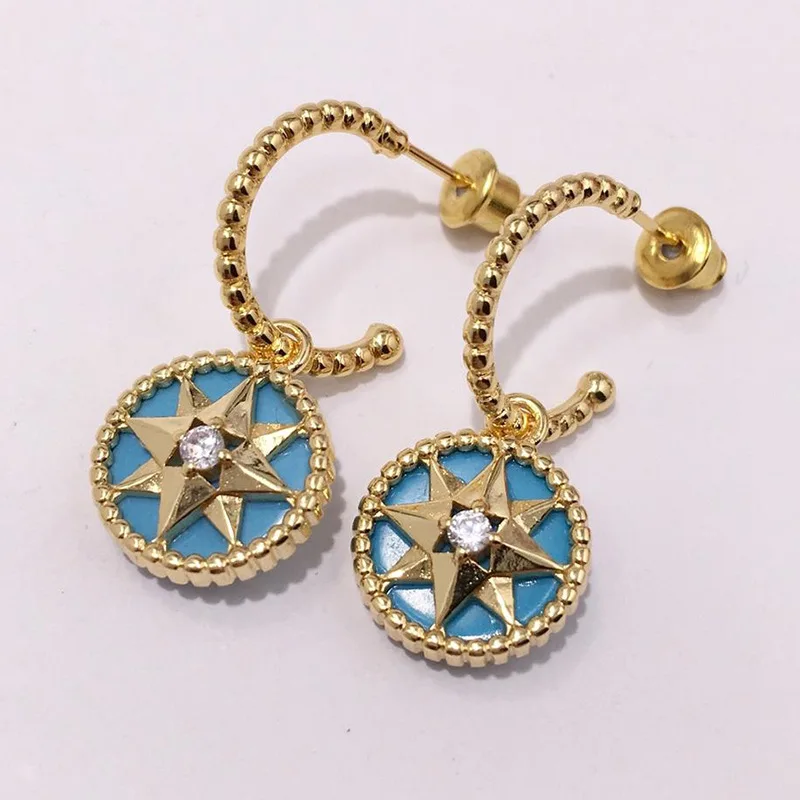 Brand fashion Earring Eight Star Compass Blue Pink White Black Color Shell Drop Earrings for Women Fashion Jewelry
Brand fashion Earring Eight Star Compass Blue Pink White Black Color Shell Drop Earrings for Women Fashion Jewelry