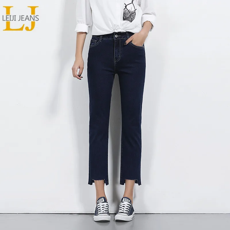 LEIJIJEANS Spring Plus Size 4 Solid Color Irregular Cuff High Waist Ankle Length Casual Loose Straight Stretch Women Jeans 5628
LEIJIJEANS Spring Plus Size 4 Solid Color Irregular Cuff High Waist Ankle Length Casual Loose Straight Stretch Women Jeans 5628