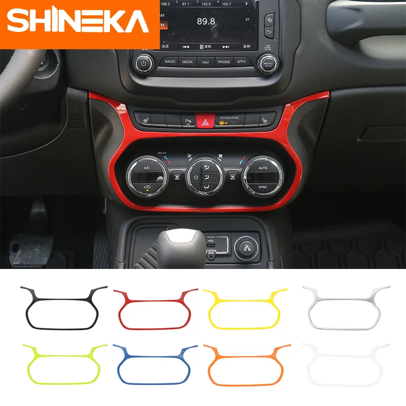 SHINEKA ABS Car Interior Dashboard Air Condition Button Switch Decoration Frame Cover Trim Stickers for Jeep Renegade 2015 -2018
SHINEKA ABS Car Interior Dashboard Air Condition Button Switch Decoration Frame Cover Trim Stickers for Jeep Renegade 2015 -2018