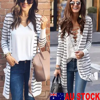 Vintage Womens Long Sleeve Striped Cardigan Sweater Coat Jacket Slim Outwear Autumn Tops new
Vintage Womens Long Sleeve Striped Cardigan Sweater Coat Jacket Slim Outwear Autumn Tops new
