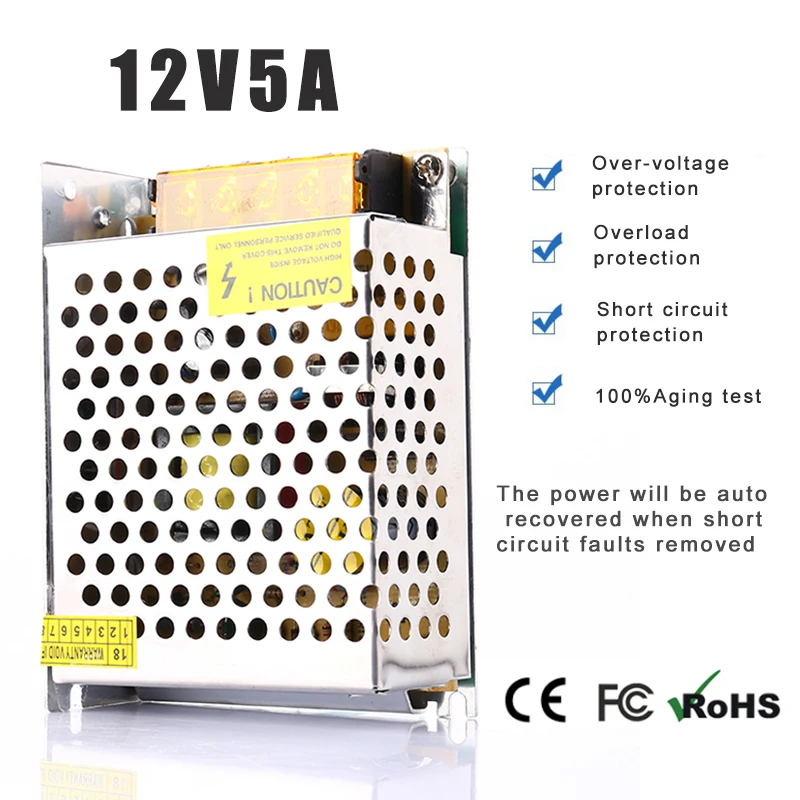 dc12v 5a LED power supply Adpter Output 5A LED Power Supply , LED Waterproof Light Power adapter LED voltage transformer
dc12v 5a LED power supply Adpter Output 5A LED Power Supply , LED Waterproof Light Power adapter LED voltage transformer