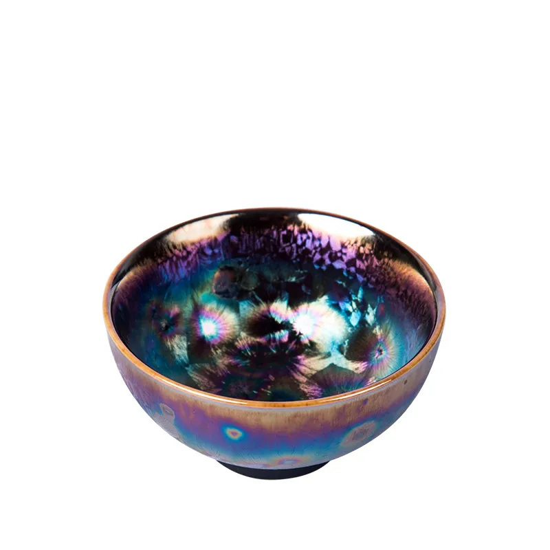 Jia-gui luo Kiln change Tianmu colorful peacock glaze Jianye teacup ceramic kungfu tea set single cup stoneware pot
Jia-gui luo Kiln change Tianmu colorful peacock glaze Jianye teacup ceramic kungfu tea set single cup stoneware pot