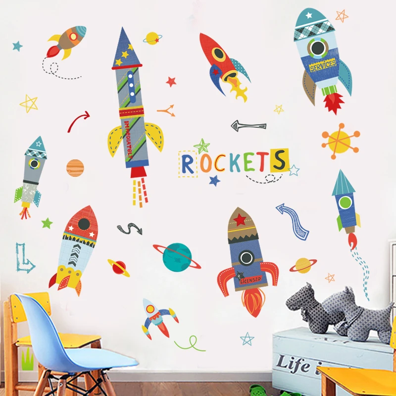 Картина &quotсделай сам" с изображением ракет для детской комнаты Настенные
