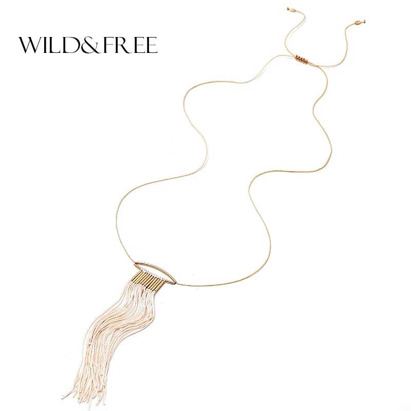 Wild & Free Women New Design Long Tassel Pendant Necklace Pure Handmade Gold Tube Adjustable Collar Necklace For Female Jewelry
Wild & Free Women New Design Long Tassel Pendant Necklace Pure Handmade Gold Tube Adjustable Collar Necklace For Female Jewelry