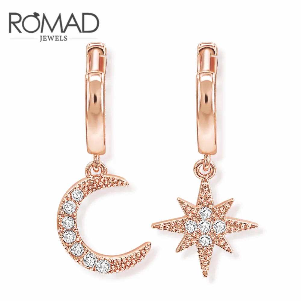 ROMAD 2019 Fashion Rhinestone Moon & Star Hoop Earrings For Women Rose Gold Queen Asymmetric Earrings Lady Hanging CZ Earrings
ROMAD 2019 Fashion Rhinestone Moon & Star Hoop Earrings For Women Rose Gold Queen Asymmetric Earrings Lady Hanging CZ Earrings
