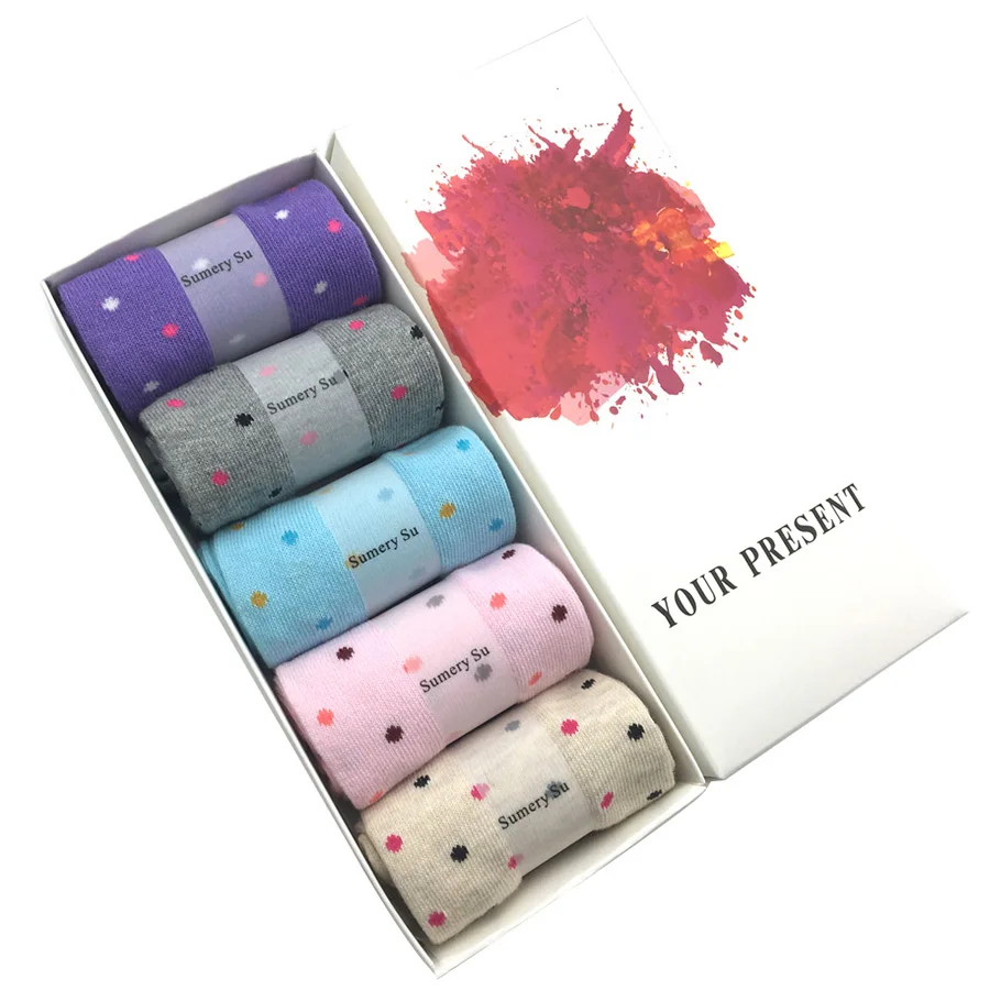 5 Pairs/Lot Casual Socks Women Combed Cotton Dot Pattern Long Socks Female Happy Socks Sweet Gifts for Girls Brand Design
5 Pairs/Lot Casual Socks Women Combed Cotton Dot Pattern Long Socks Female Happy Socks Sweet Gifts for Girls Brand Design