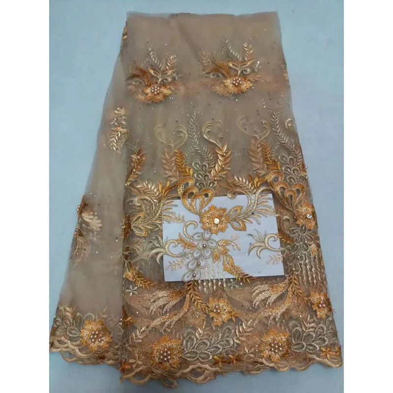 2018 African Lace Fabric Embroidered Nigerian Guipure French Tulle Lace Fabric High-quality African French Net Lace Fabric Gold 
2018 African Lace Fabric Embroidered Nigerian Guipure French Tulle Lace Fabric High-quality African French Net Lace Fabric Gold