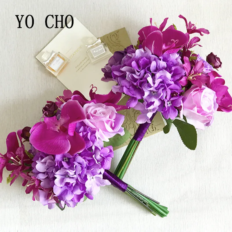 YO CHO Party Bridesmaid Bouquet Decor Mariage Bridal Bouquets Hydrangea Wedding Bouquet For Brides Purple Orchid Wedding Flowers
YO CHO Party Bridesmaid Bouquet Decor Mariage Bridal Bouquets Hydrangea Wedding Bouquet For Brides Purple Orchid Wedding Flowers