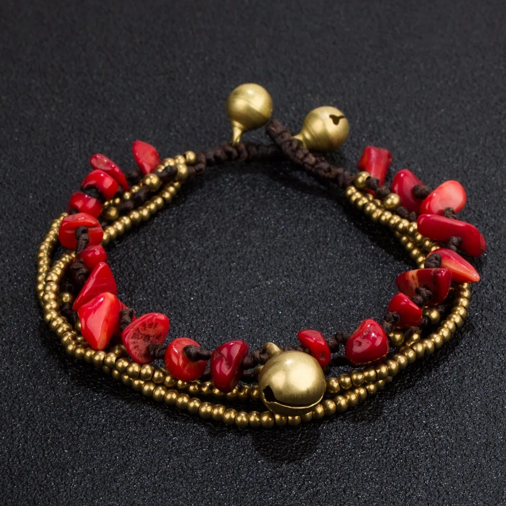 AMOURJOUX Ethnic Handmade Multilayers Gold Beaded Chain Red Stone Charm Bracelet Sting Bracelets For Women
AMOURJOUX Ethnic Handmade Multilayers Gold Beaded Chain Red Stone Charm Bracelet Sting Bracelets For Women