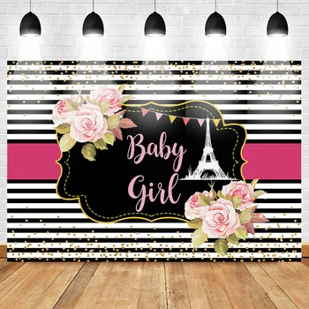 Neoback Baby Girl Photography Backdrops Pink Flower Eiffel Tower Photo Background Birthday Newborn White and Black Stripes
Neoback Baby Girl Photography Backdrops Pink Flower Eiffel Tower Photo Background Birthday Newborn White and Black Stripes