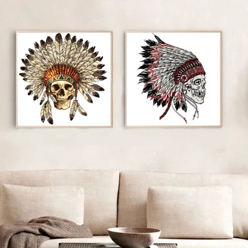 Indian Skull Head Abstract Wall Art Canvas Prints Skeleton Paintings for Kitchen Office Home Wall Decor Drop Shipping Wholesale
Indian Skull Head Abstract Wall Art Canvas Prints Skeleton Paintings for Kitchen Office Home Wall Decor Drop Shipping Wholesale