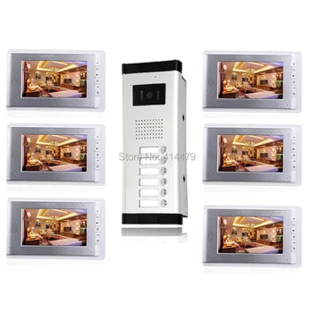 Apartment 7 inch Home Video Door phone Intercom Entry System 6 Indoor LCD Monitors 1 oudoor Night Vision Camera
Apartment 7 inch Home Video Door phone Intercom Entry System 6 Indoor LCD Monitors 1 oudoor Night Vision Camera