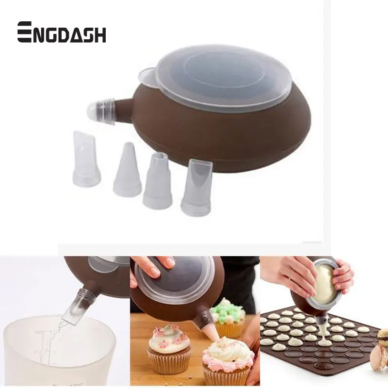 ENGDASH Bakery Silicone Cake Muffin Macaroon Macaron Piping icing Baking Tool Pot 4 Nozzles Set for Kitchen Cake Bakeware Tools
ENGDASH Bakery Silicone Cake Muffin Macaroon Macaron Piping icing Baking Tool Pot 4 Nozzles Set for Kitchen Cake Bakeware Tools
