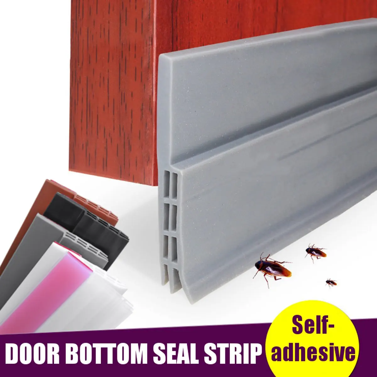 Rubber Self-adhesive Door Bottom Sealing Strip Bedroom Soundproof Windproof Sealer Guard Stopper Furniture Accessories 5 Colors
Rubber Self-adhesive Door Bottom Sealing Strip Bedroom Soundproof Windproof Sealer Guard Stopper Furniture Accessories 5 Colors