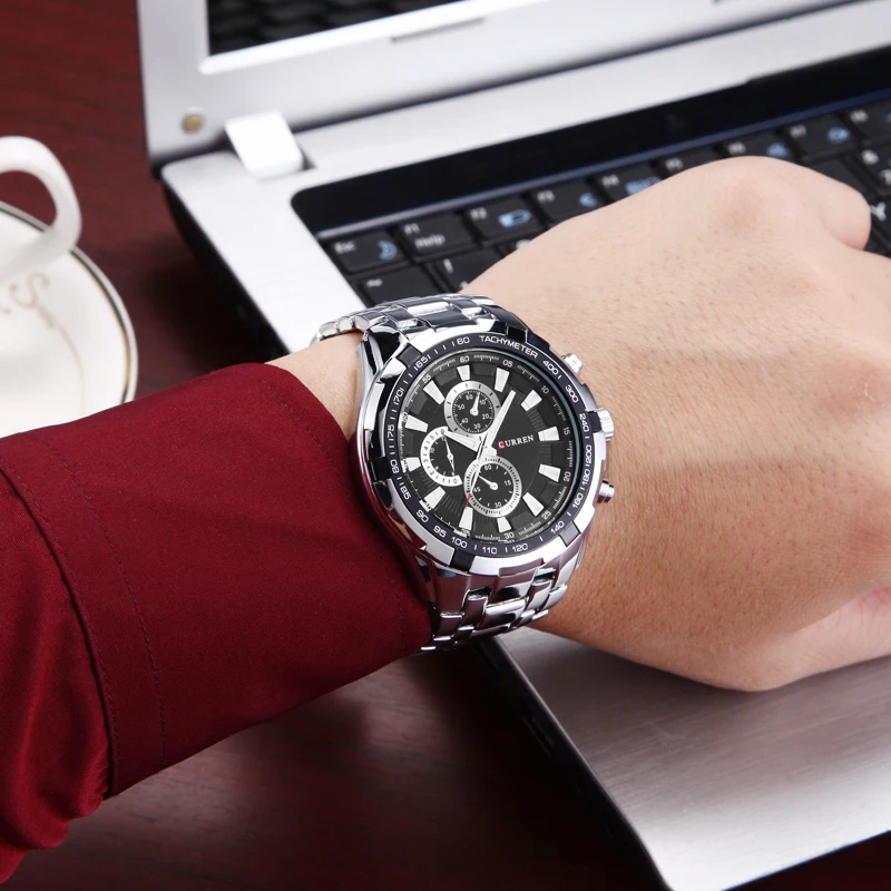 Новинка распродажа мужские кварцевые часы CURREN Лидирующий бренд аналоговые