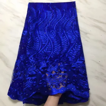 2019 Royal blue Latest African Lace Fabric blue French Stones Net Lace Fabric/High Quality African Beaded Tulle Fabric 
2019 Royal blue Latest African Lace Fabric blue French Stones Net Lace Fabric/High Quality African Beaded Tulle Fabric