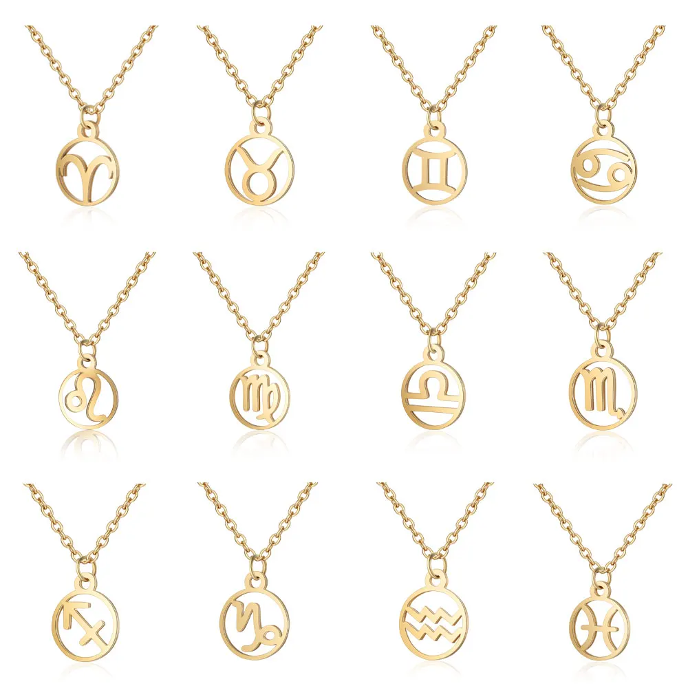 Fnixtar Twelve Constellations Necklaces For Women Choker Stainless Steel Circle Pendant Twelve Horoscope 40cm+5cm 5piece/lot
Fnixtar Twelve Constellations Necklaces For Women Choker Stainless Steel Circle Pendant Twelve Horoscope 40cm+5cm 5piece/lot