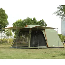Um salão um quarto 5-8 pessoa uso dupla camada de alta qualidade à prova dwindproof água à prova de vento acampamento barraca da família(China)