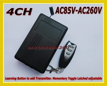 AC110V 4CH Relay Wireless Receiver + 4 Button Transmitter Remote Control Switch System AC85V-260V Learning Code M4 T4 L4 315/433
AC110V 4CH Relay Wireless Receiver + 4 Button Transmitter Remote Control Switch System AC85V-260V Learning Code M4 T4 L4 315/433