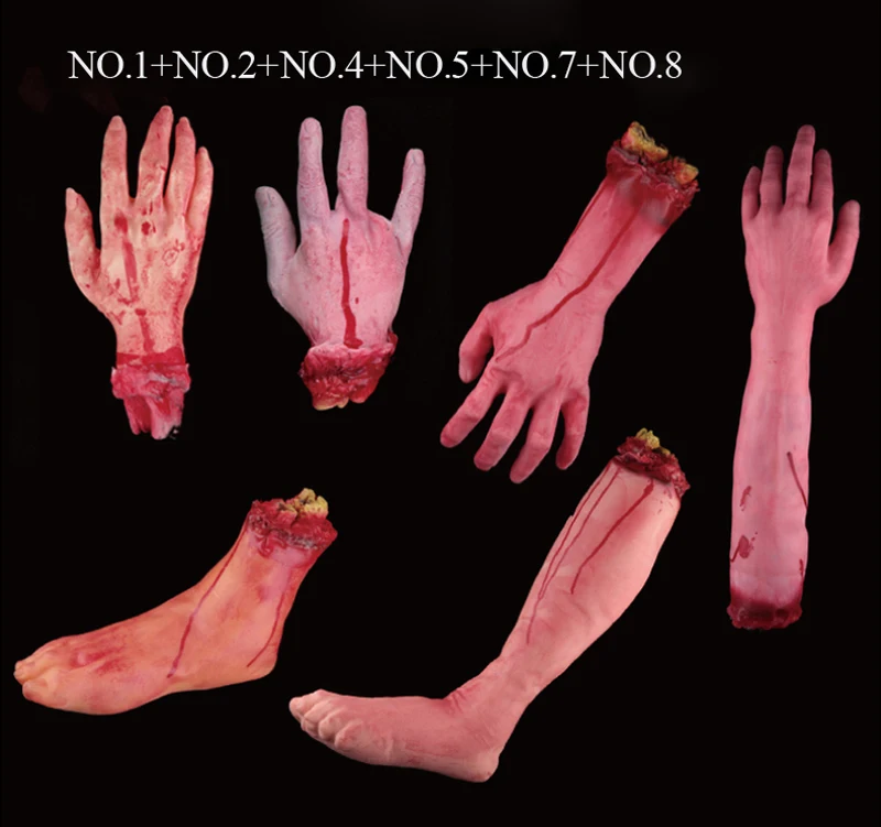 Cosplay&ware 1pcslot Halloween Prop Horrible Broken Limbs Fingers Legs Arm Feet Latex Tricky Toys Party Decorations 32 Cosplay&ware 1pcslot Halloween Prop Horrible Broken Limbs Fingers Legs Arm Feet Latex Tricky Toys Party Decorations -Cosplayware Store