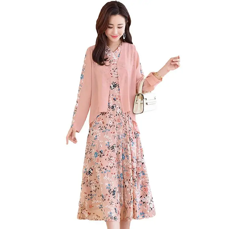 2019 Spring Autumn New Women Loose Long Sleeve Coat With Floral Print A-Line Chiffon Dress Sets Female Chic Retro 2pcs Set J189
2019 Spring Autumn New Women Loose Long Sleeve Coat With Floral Print A-Line Chiffon Dress Sets Female Chic Retro 2pcs Set J189