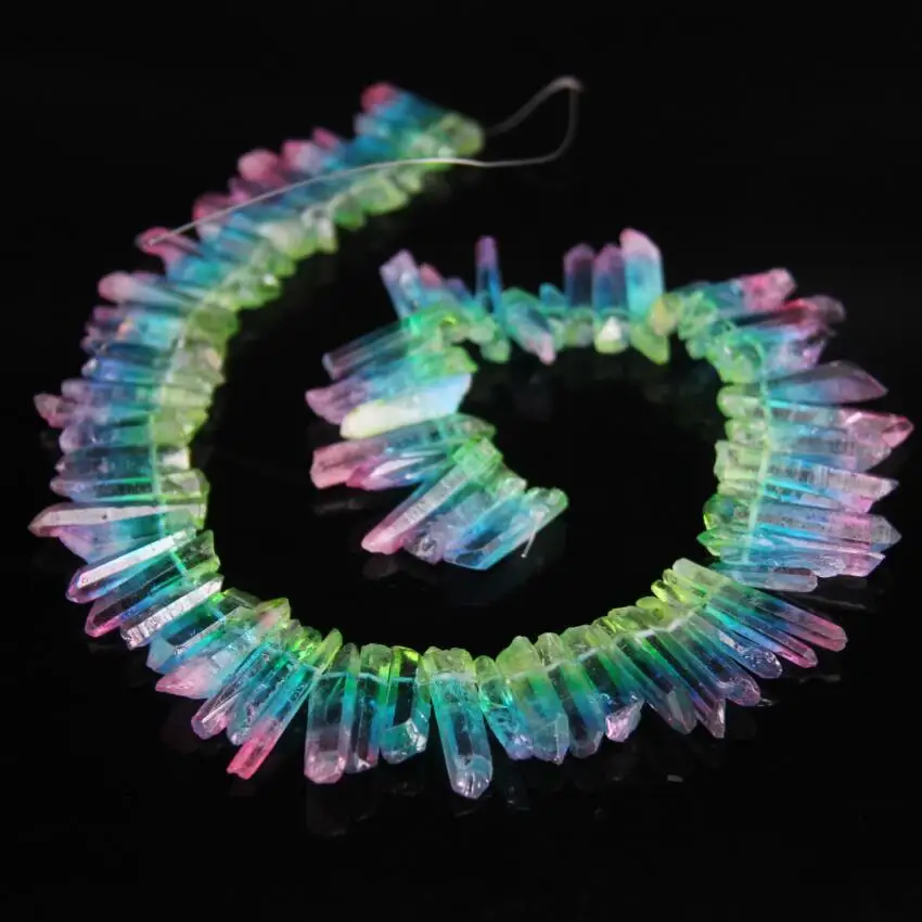 15.5"Strand Colourful Raw Crystal Top Drilled Points Loose Beads,Mix Color Quartz Crystal Tusk Stick Necklace Pendants Jewelry
15.5"Strand Colourful Raw Crystal Top Drilled Points Loose Beads,Mix Color Quartz Crystal Tusk Stick Necklace Pendants Jewelry