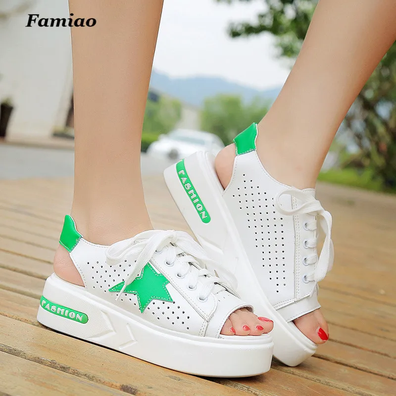 2017 Fashion Summer Women's Sandals Casual Sport Mesh Superstar Shoes Ladies Colorful shoelaces Platform Wedges Sandalias
2017 Fashion Summer Women's Sandals Casual Sport Mesh Superstar Shoes Ladies Colorful shoelaces Platform Wedges Sandalias