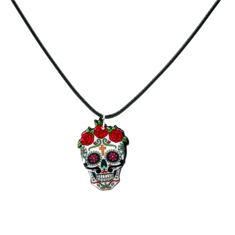 2018 New punk style sugar skull pendant necklace rose flower skeleton necklace for women men unisex hip hop jewelry
2018 New punk style sugar skull pendant necklace rose flower skeleton necklace for women men unisex hip hop jewelry