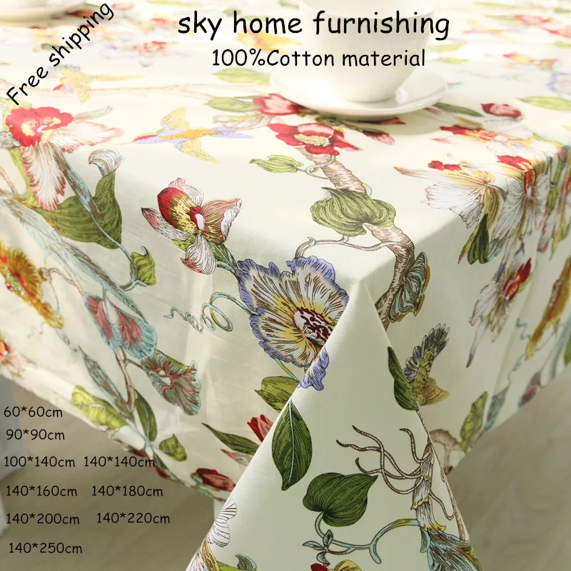New cotton table cloth rectangular tablecloths with home wedding table Literary artisti 4 color Flowers and birds style
New cotton table cloth rectangular tablecloths with home wedding table Literary artisti 4 color Flowers and birds style
