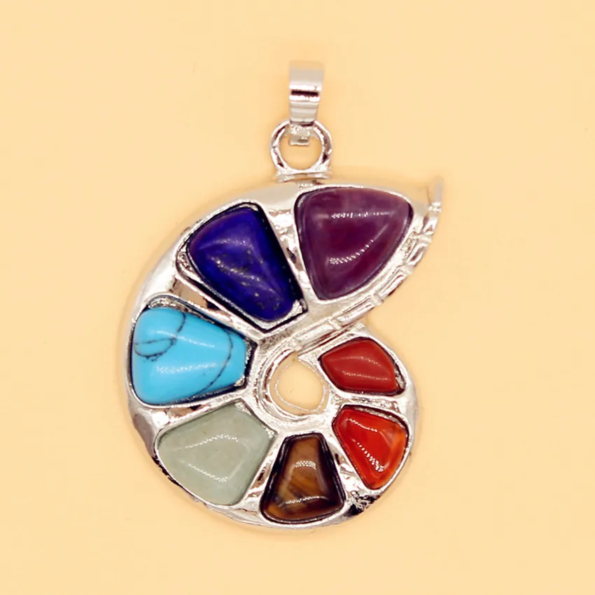 100-Unique 1 Pcs Silver Plated Ammonite Shape Many Colors Stone Pendant For Party Gift Chakra Jewelry
100-Unique 1 Pcs Silver Plated Ammonite Shape Many Colors Stone Pendant For Party Gift Chakra Jewelry