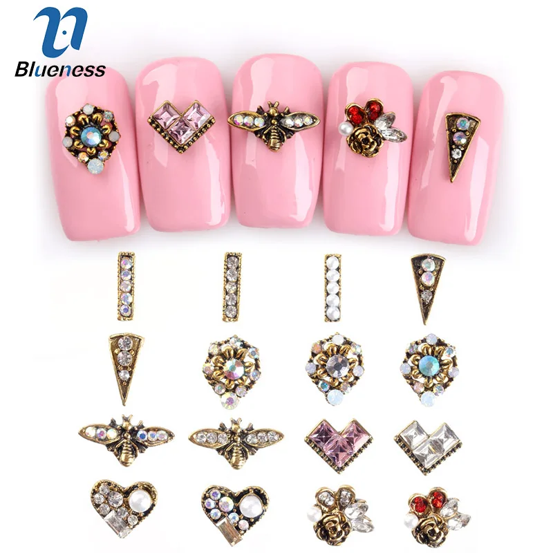Blueness 10Pcs/Lot Glitter Rhinestones Nails Art Decorations Accessories Retro Design UV Gel Nail Metal Studs for Manicure
Blueness 10Pcs/Lot Glitter Rhinestones Nails Art Decorations Accessories Retro Design UV Gel Nail Metal Studs for Manicure
