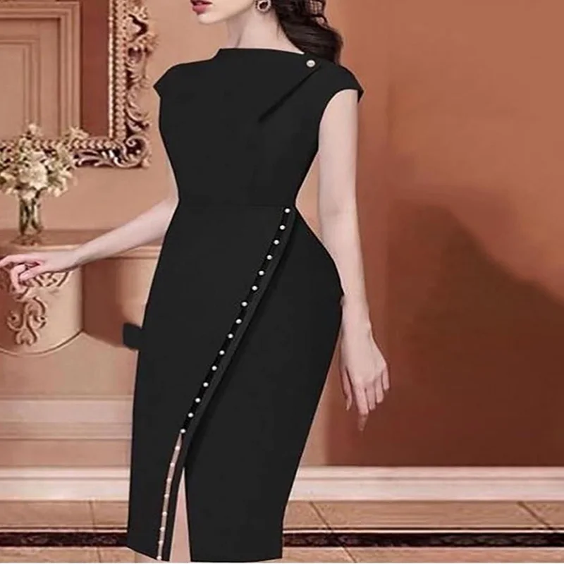 2019 Beading Embellished Slit Irregular Dress Women Sleeveless Midi Bodycon Dresses Elegant Office Lady Workwear Formal Dress
2019 Beading Embellished Slit Irregular Dress Women Sleeveless Midi Bodycon Dresses Elegant Office Lady Workwear Formal Dress