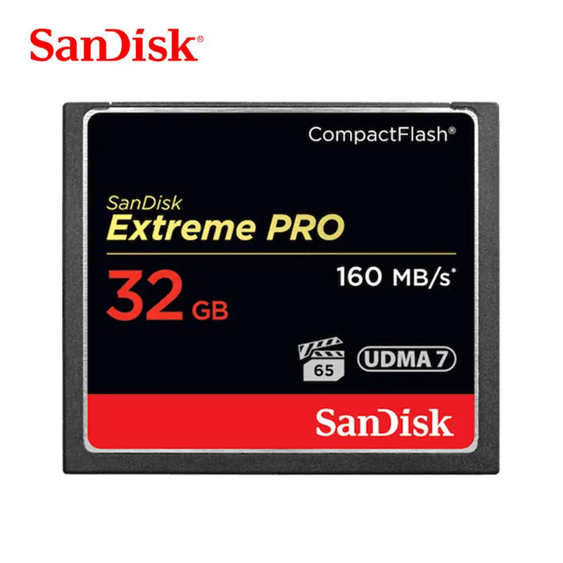 

SanDisk Extreme PRO CF Card 128GB 64GB 32GB CompactFlash Memory Card UDMA 7 VPG65 4K Full HD Video For DSLR Camera Read 160MB/s