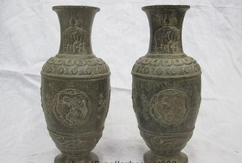 8.5 Chinese Royal old Bronze Elephant Dragon phoenix flower bottle Pot Vase pair
8.5 Chinese Royal old Bronze Elephant Dragon phoenix flower bottle Pot Vase pair