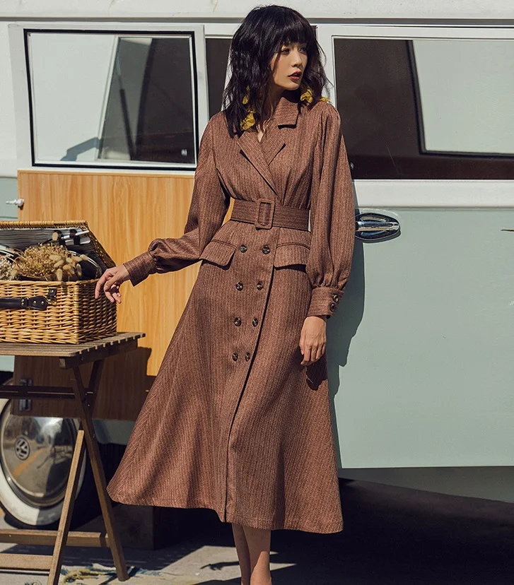 Long Sleeve Work Dress 2019 Autumn Fashion Business Women's Dress Notched Collar Double Breasted Lantern Sleeve Vintage Dress
Long Sleeve Work Dress 2019 Autumn Fashion Business Women's Dress Notched Collar Double Breasted Lantern Sleeve Vintage Dress
