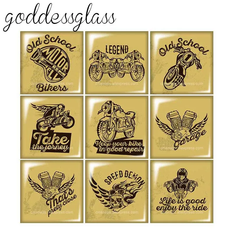 New Beauty Old School Motorcycle Bikes Skull 12mm/20mm/25mm/30mm Square photo glass cabochon demo flat back Making findings
New Beauty Old School Motorcycle Bikes Skull 12mm/20mm/25mm/30mm Square photo glass cabochon demo flat back Making findings