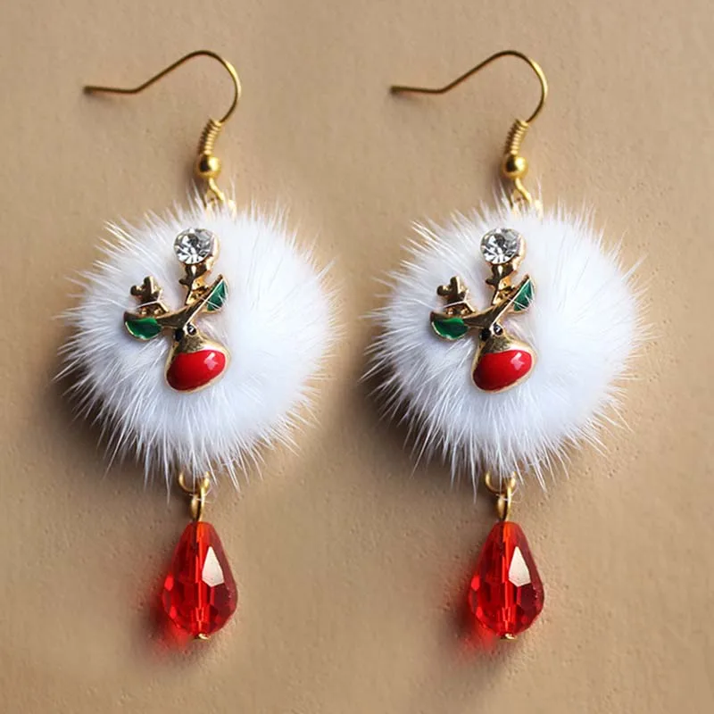 Brand New Year Gift Santa Claus Plum Deer White Velvet Ball Red Crystal Drop Earring Pendant Long Earrings For Christmas HR
Brand New Year Gift Santa Claus Plum Deer White Velvet Ball Red Crystal Drop Earring Pendant Long Earrings For Christmas HR