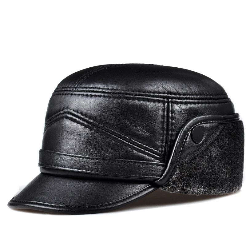 Male Winter Genuine Leather Thicken Faux Fur Inside Head Warm Bomber Hat Man Black Caps With Belt Motorcycle Snow Casquette
Male Winter Genuine Leather Thicken Faux Fur Inside Head Warm Bomber Hat Man Black Caps With Belt Motorcycle Snow Casquette