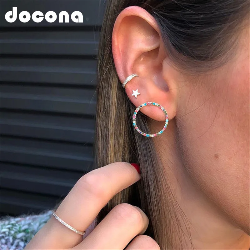 docona Colorful Crystal Circle Star Studs Earrings Set for Women Silver Geometric Stud Earring Party Jewelry 3pcs/1set 4319
docona Colorful Crystal Circle Star Studs Earrings Set for Women Silver Geometric Stud Earring Party Jewelry 3pcs/1set 4319