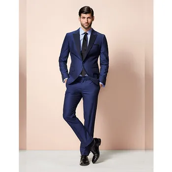 Navy Groom suit Formal suit Wedding suit for men Groomsman Tuxedos Peaked Lapel With black Lapel Men Suits 2 Pieces
Navy Groom suit Formal suit Wedding suit for men Groomsman Tuxedos Peaked Lapel With black Lapel Men Suits 2 Pieces