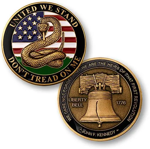 Don't Tread on Me - Liberty Bell 1766 Challenge Coin United States President John F. Kennedy's quote Commemorative coin
Don't Tread on Me - Liberty Bell 1766 Challenge Coin United States President John F. Kennedy's quote Commemorative coin