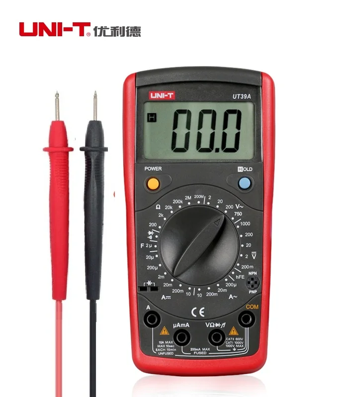 2017 new UNI-T UT39A Digital Multimeter AC/DC Voltmeter Ammeter Resistance Capacitance Tester
2017 new UNI-T UT39A Digital Multimeter AC/DC Voltmeter Ammeter Resistance Capacitance Tester