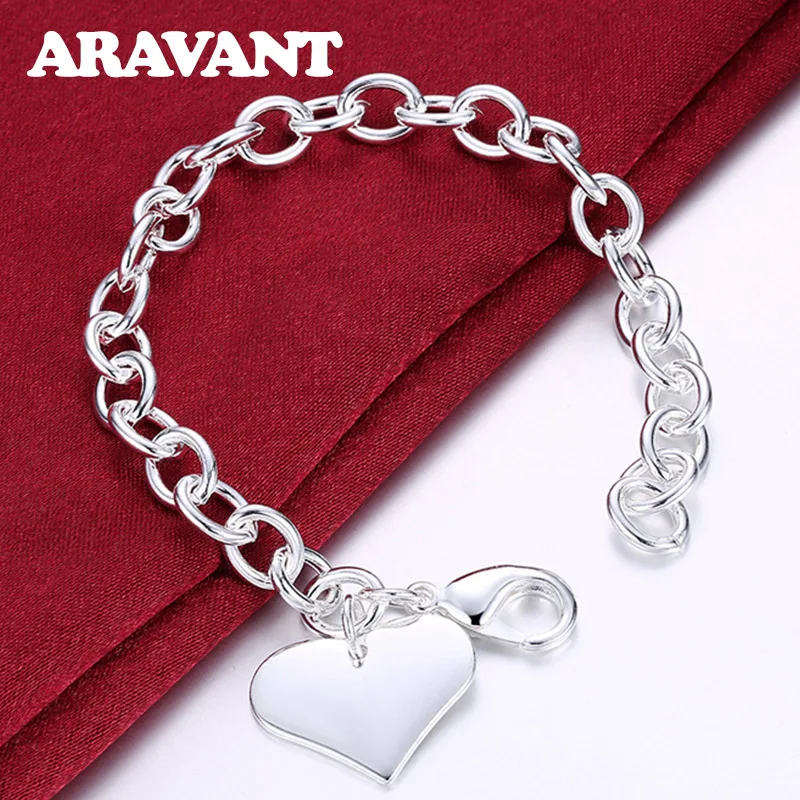 Romantic Vintage Women's Bracelets 925 Silver Jewelry Heart Pendant Chains Bracelets For Women Wedding Jewelry Gifts
Romantic Vintage Women's Bracelets 925 Silver Jewelry Heart Pendant Chains Bracelets For Women Wedding Jewelry Gifts