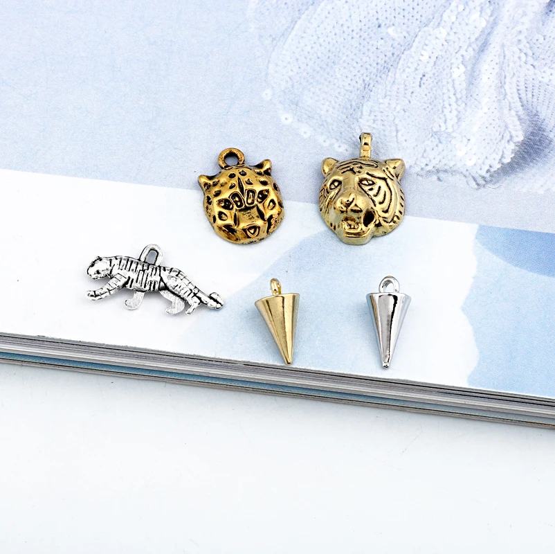 5pcs Punk Animal Tiger Leopard Alloy Charms Pendant Findings Cool Cones Earrings Bracelet Jewelry Make Handmade Accessory C133
5pcs Punk Animal Tiger Leopard Alloy Charms Pendant Findings Cool Cones Earrings Bracelet Jewelry Make Handmade Accessory C133