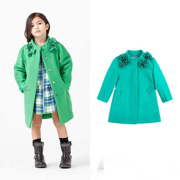 Fine children's clothing Emerald collar open-hand type manual flower flower wool dark buckle coat jacket
Fine children's clothing Emerald collar open-hand type manual flower flower wool dark buckle coat jacket