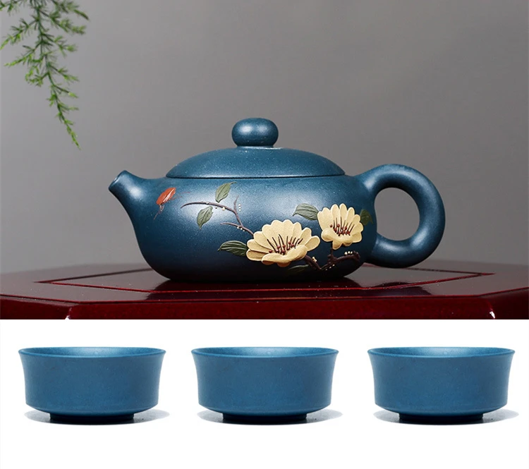 Yixing zisha tea pot Chinese kungfu handmade pot marked ball infuser holes handmade floral relief pot xishi pot 160cc in China
Yixing zisha tea pot Chinese kungfu handmade pot marked ball infuser holes handmade floral relief pot xishi pot 160cc in China