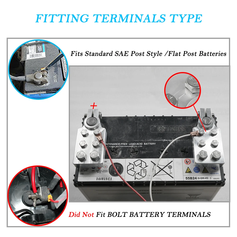 Multi Connection Marine Battery Terminals FLAT BATTERY TERMINALS